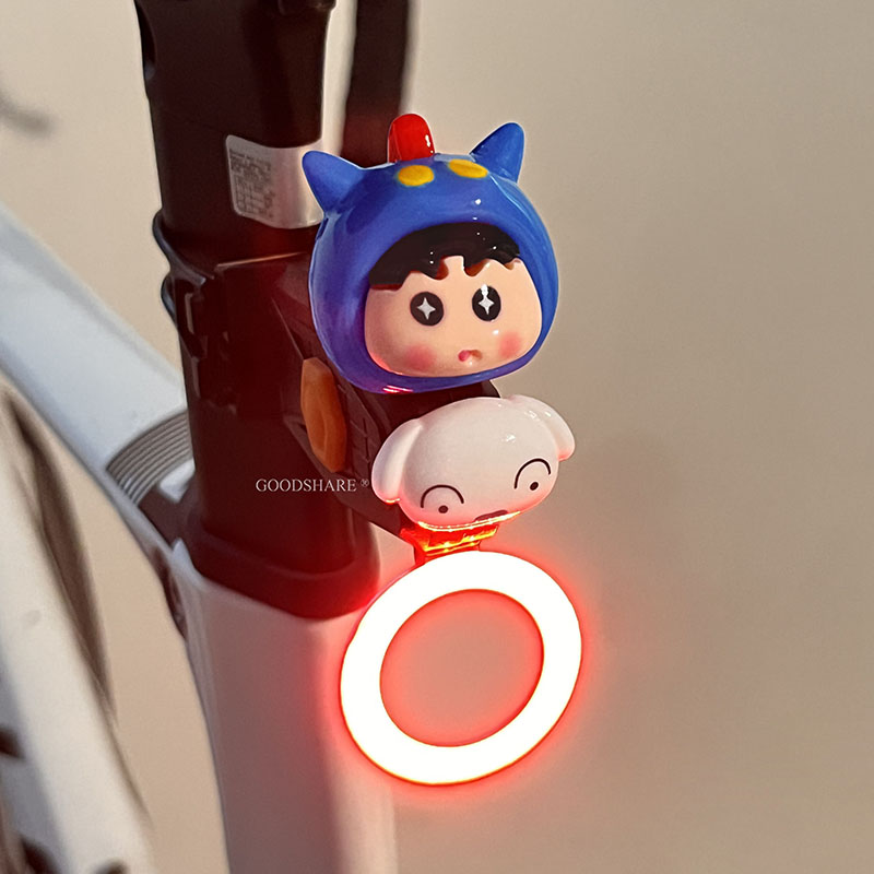 Mountain Biking Cartoon - かわいいしんちゃん自転車リアライト COB フラッシュ警告ランプ USB 充電式テールライトマウンテンロードバイク夜間安全アクセサリー