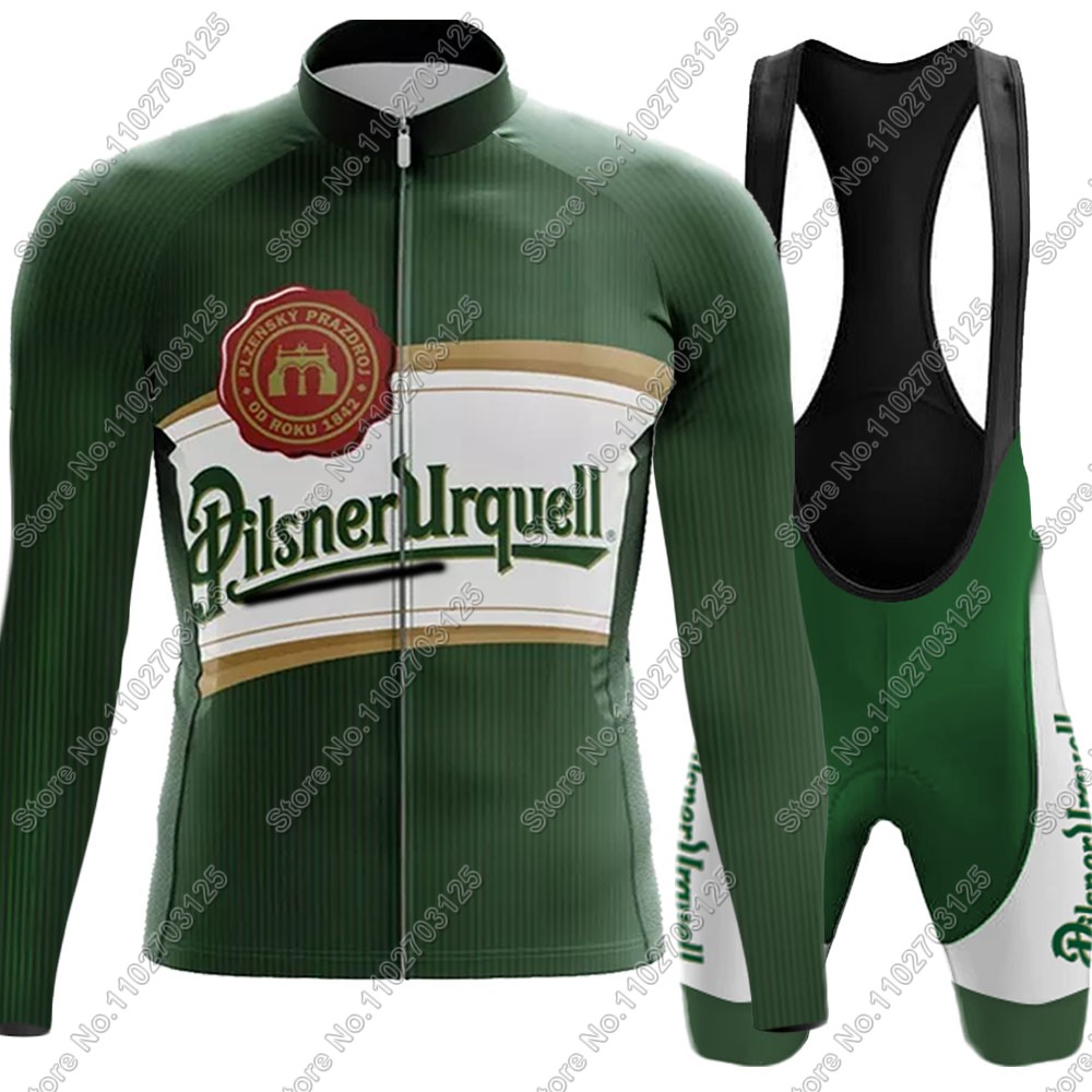 Mountain Biking Clothes - 2025 ドリンクビールサイクリングジャージセット夏チェコ長袖服シャツロードパンツビブショーツバイクスーツ MTB マイヨ