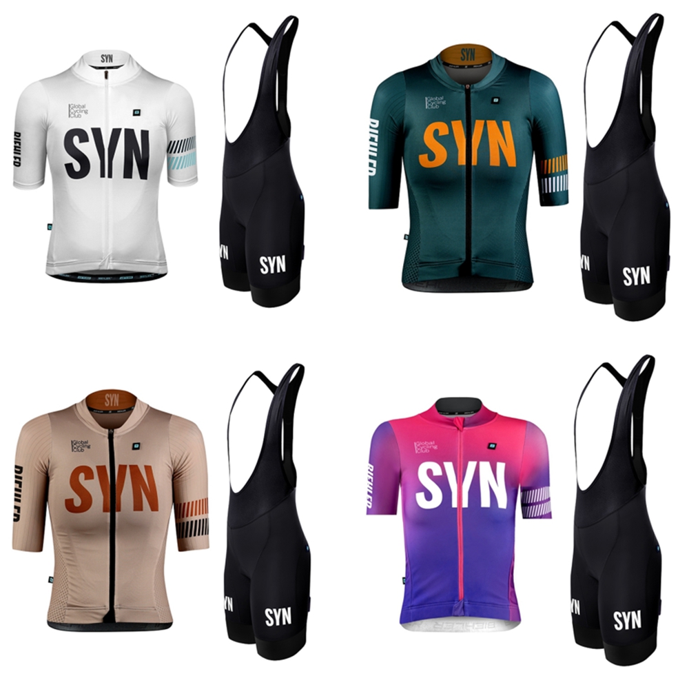 Mountain Biking Clothes - シンジケートチーム-女性用サイクリングセット,半袖ジャージとビブショーツ,プロのレーシングバイクウェア,サマースーツ
