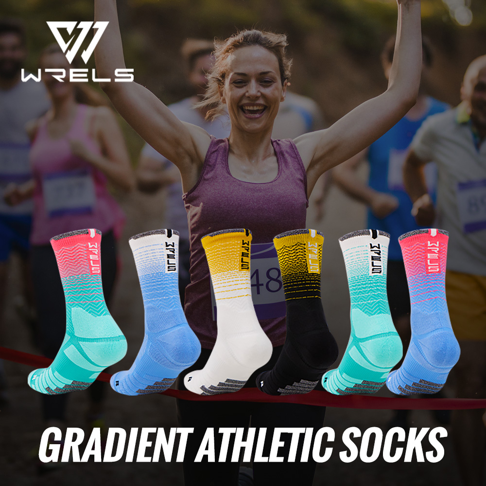 Mountain Biking Socks - WRELS 1/2/3 クッション付きスポーツアスレチックソックス通気性ランニングソックスクッションパッド入り吸湿発散性ウォーキングハイキングランニング用