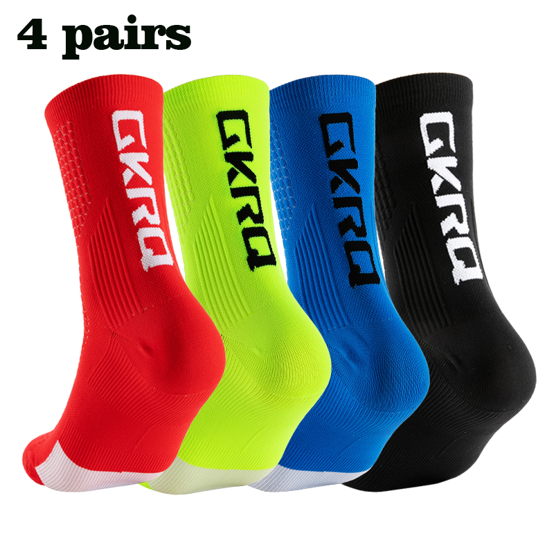 Mountain Biking Socks - GKRQ 4 ペア 2025 新サイクリングソックスバイクナース圧縮ロードバイクランニング Mtb