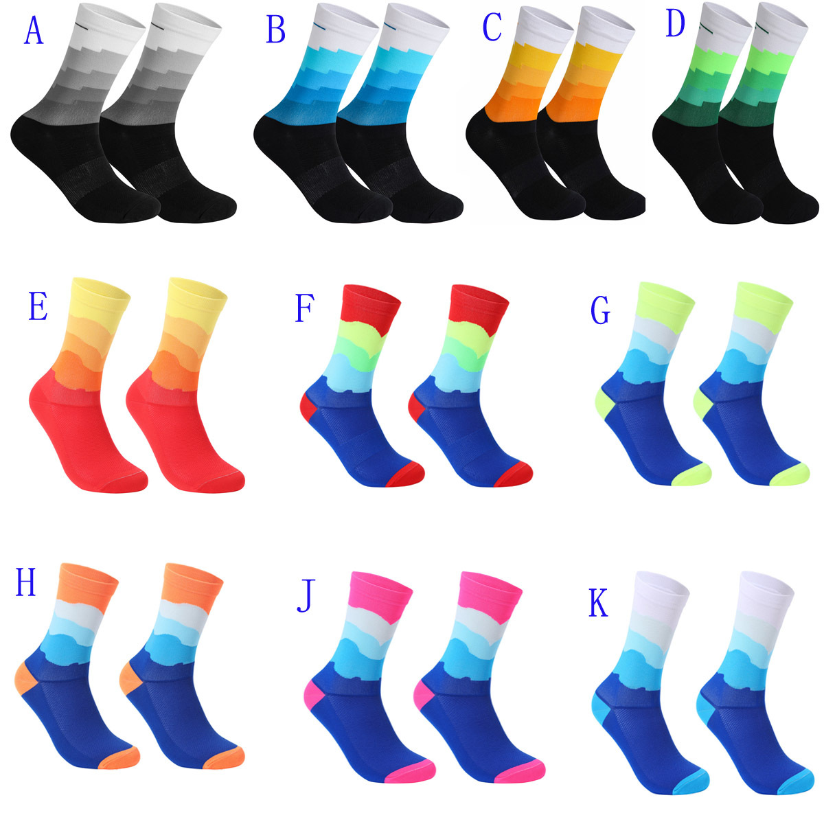 Mountain Biking Socks - 新しいスポーツソックスユニセックスサイクリングソックス男性アウトドアスポーツソックス自転車靴下ロードバイクソックスランニングバスケットボールソックス
