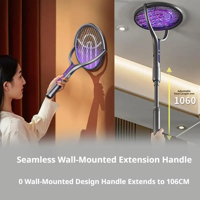 回転ヘッド式虫除けラケット、自動蚊取り器、充電式電気ハエたた - Head Racket Boom のレビューと価格