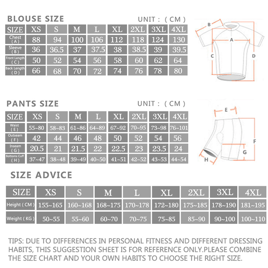 マロハサイクリングジャージー服セット、ビブショーツ、ジェルパ - Mountain Biking Clothes のレビューと価格