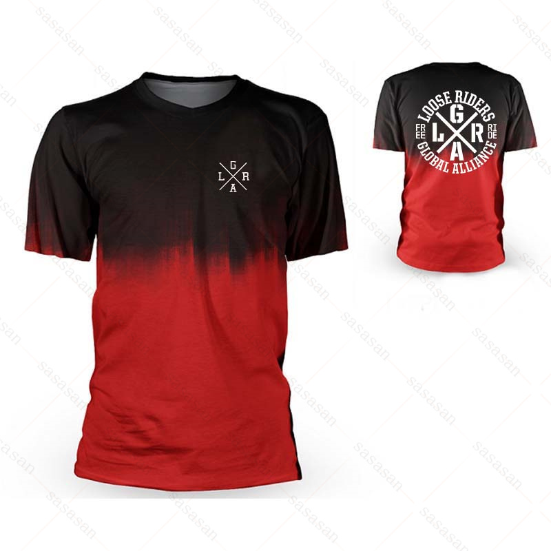 男性用のルーズな半袖Tシャツ,マウンテンバイクウェア,通気性 - Mountain Biking Clothes のレビューと価格