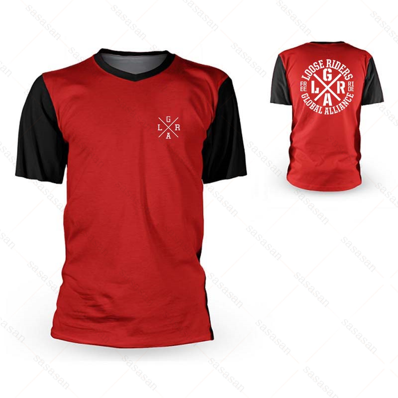 男性用のルーズな半袖Tシャツ,マウンテンバイクウェア,通気性 - Mountain Biking Clothes のレビューと価格