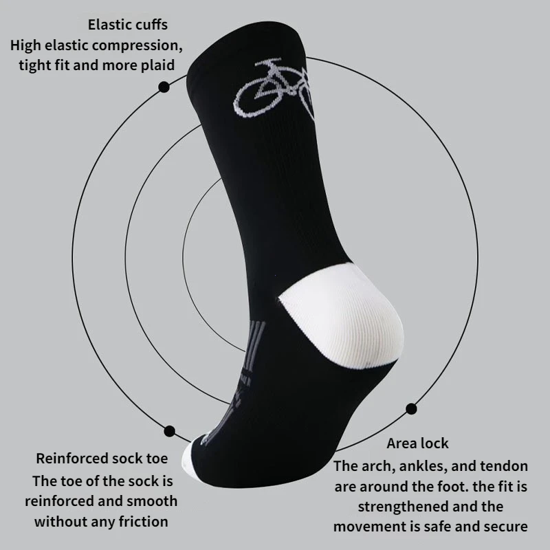 1/4 ペア中型チューブ速乾性通気性と耐摩耗性スポーツソック - Mountain Biking Socks のレビューと価格