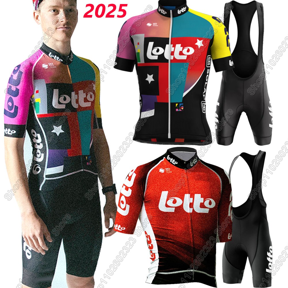 ロトチーム2025サイクリングジャージセット サマーベルギー - Mountain Biking Clothes のレビューと価格