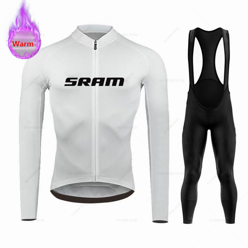 Sramチーム-サーマルフリースサイクリングウェアセット,マ - Mountain Biking Pants For Men のレビューと価格