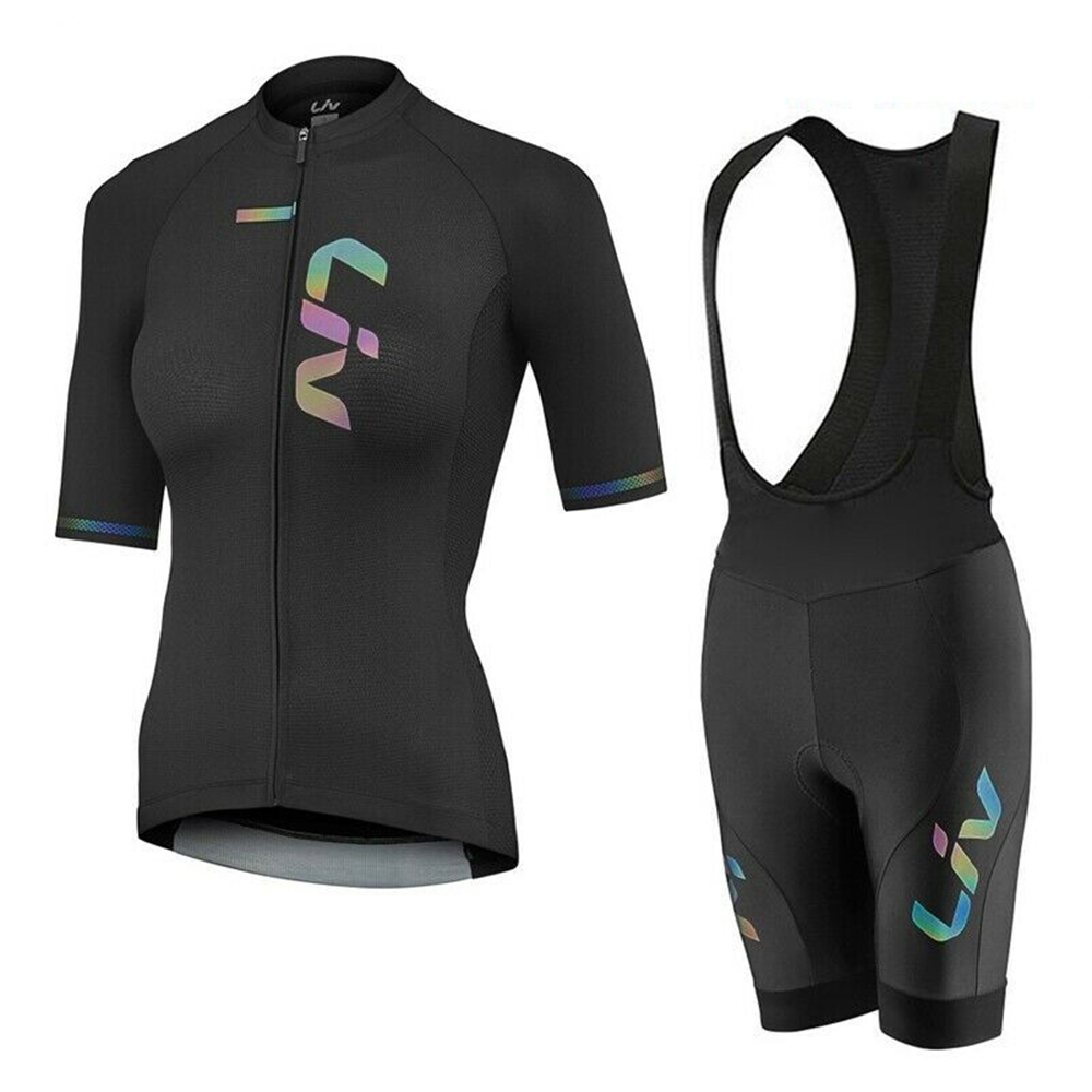 Liv-女性用サイクリングジャージとよだれかけショーツ,半袖 - Mountain Biking Clothes のレビューと価格